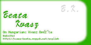 beata kvasz business card